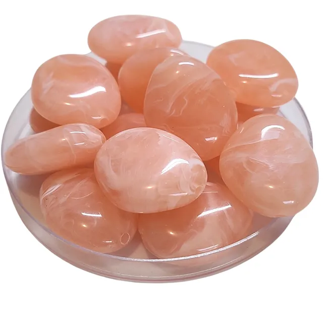 ARTSHOP Galets Tika 4 Pêche marbré perle 30 mm x1