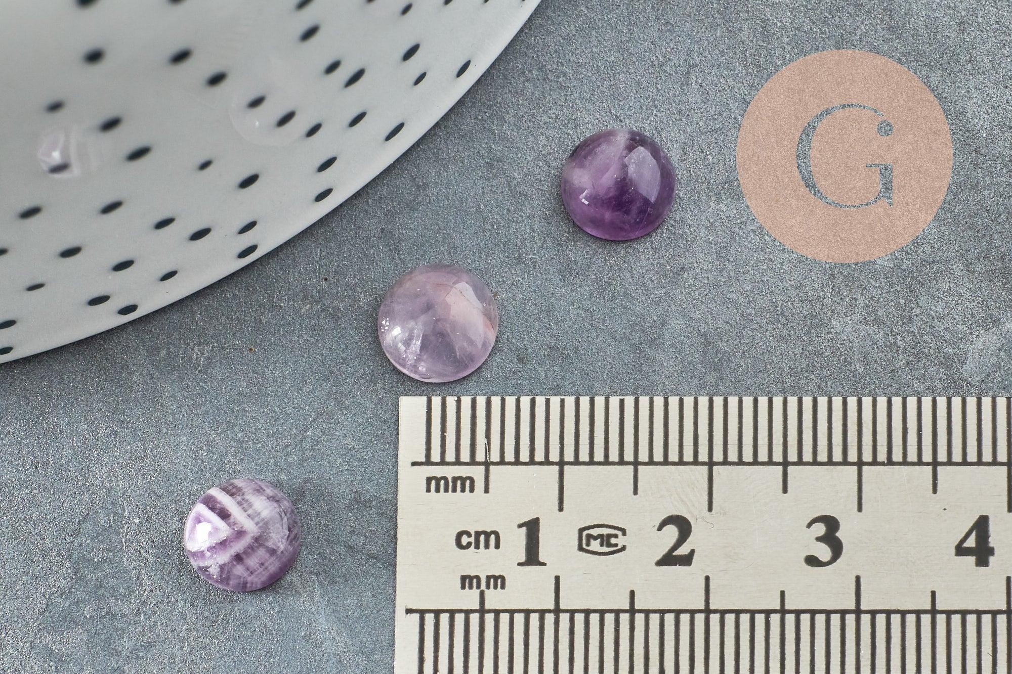 Gingerlily Cabochon rond G8784 améthyste naturelle 8mm x1