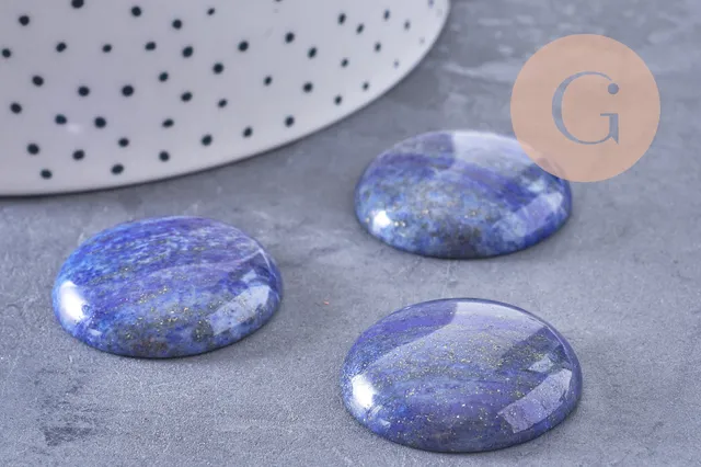 Gingerlily Cabochon rond lapis lazuli 30mm x1 bleu intense