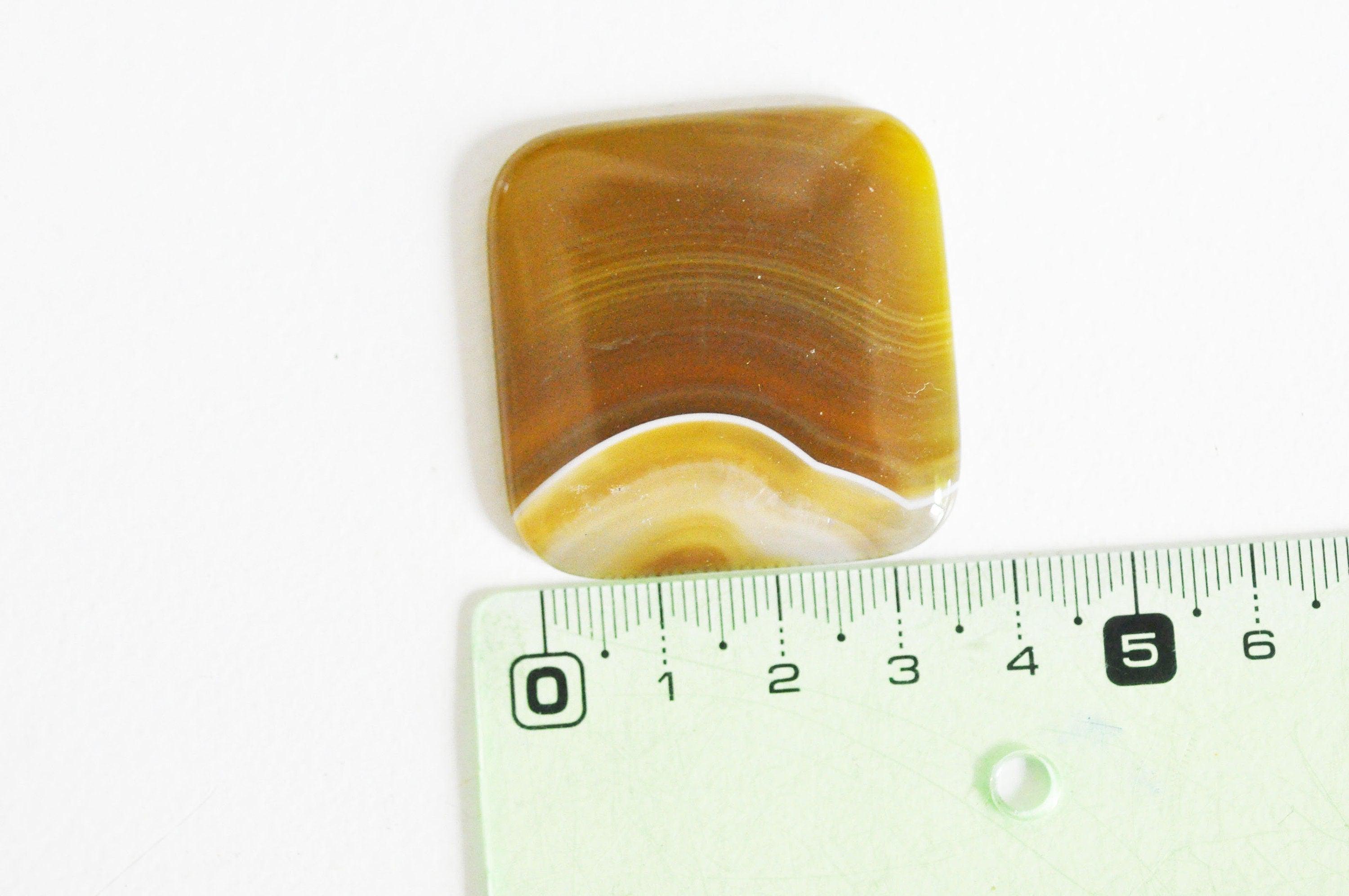 Gingerlily Cabochon carré agate jaune 39mm pierre naturelle