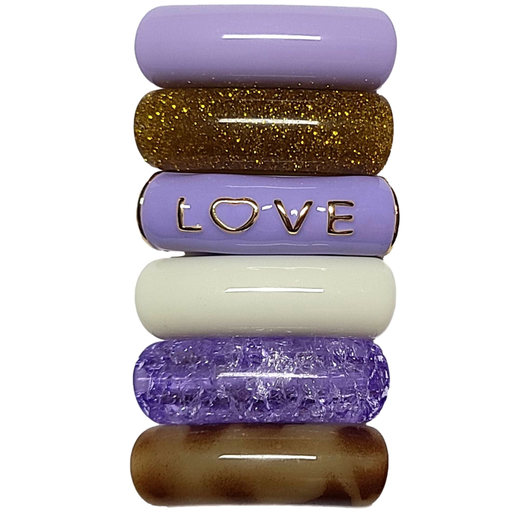ARTSHOP Camaieux 139 lot 6 tubes incurvés LOVE violets 12MM
