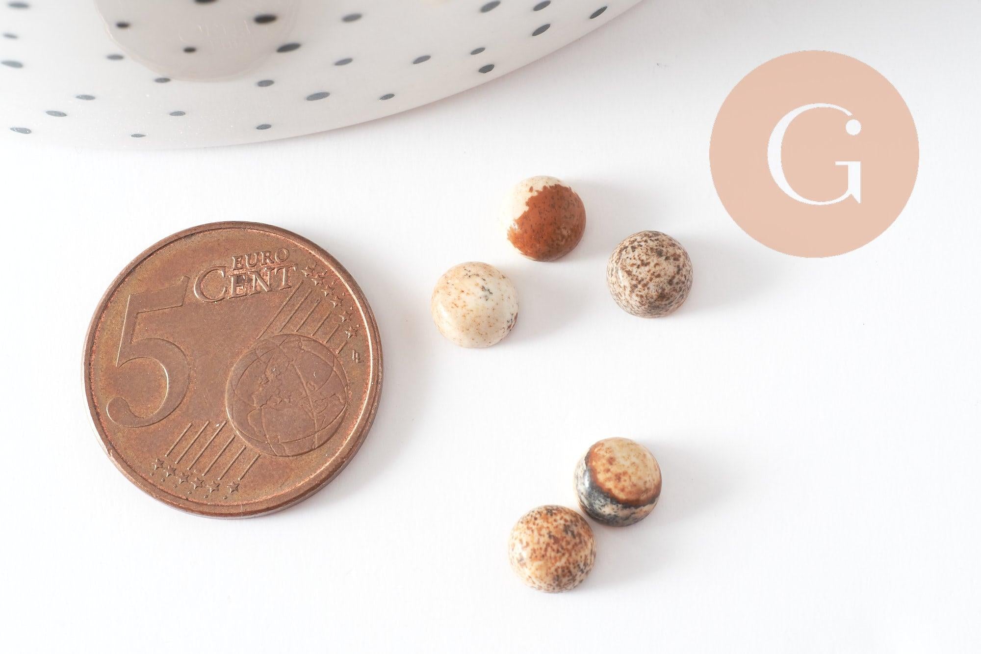 Gingerlily Cabochon rond jaspe paysage naturel 6mm x1