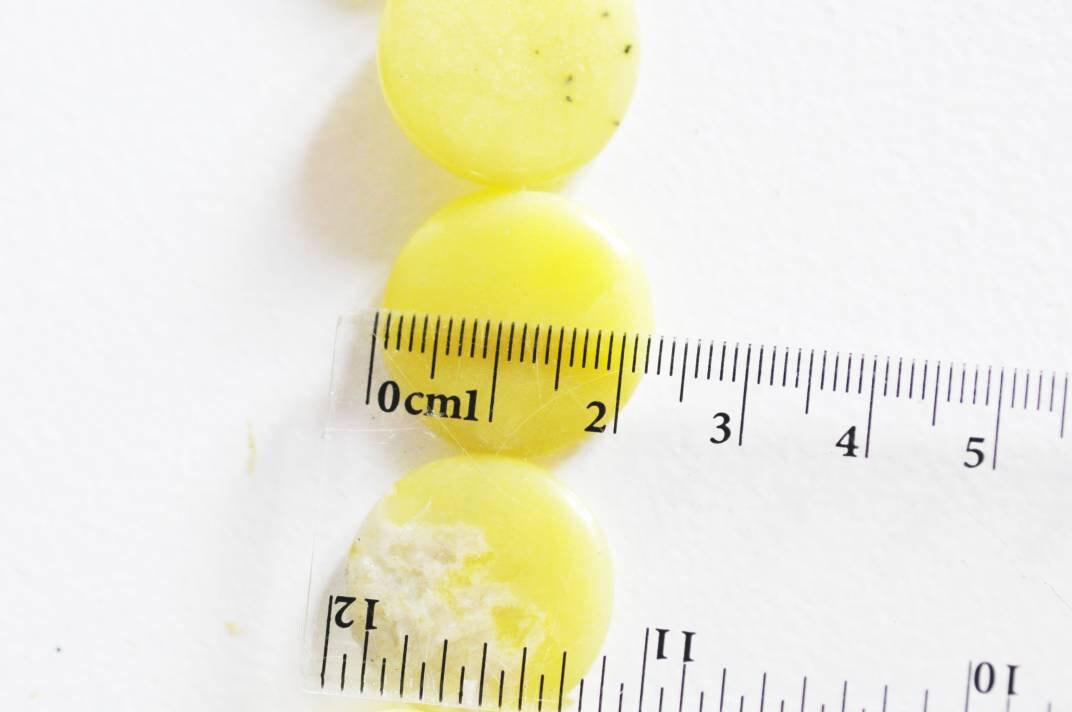 Gingerlily Perles G600 5 perles jade jaune rondes 22mm