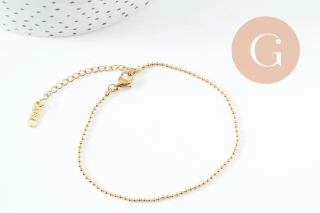Gingerlily G9988 bracelet boule acier doré 18.5cm