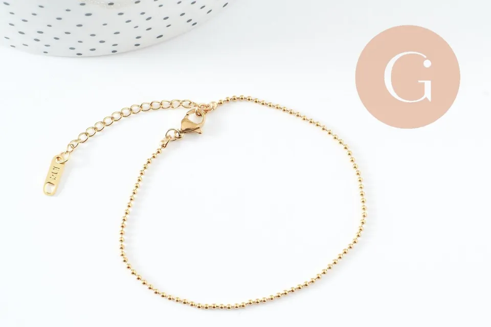 Gingerlily G9988 bracelet boule acier doré 18.5cm
