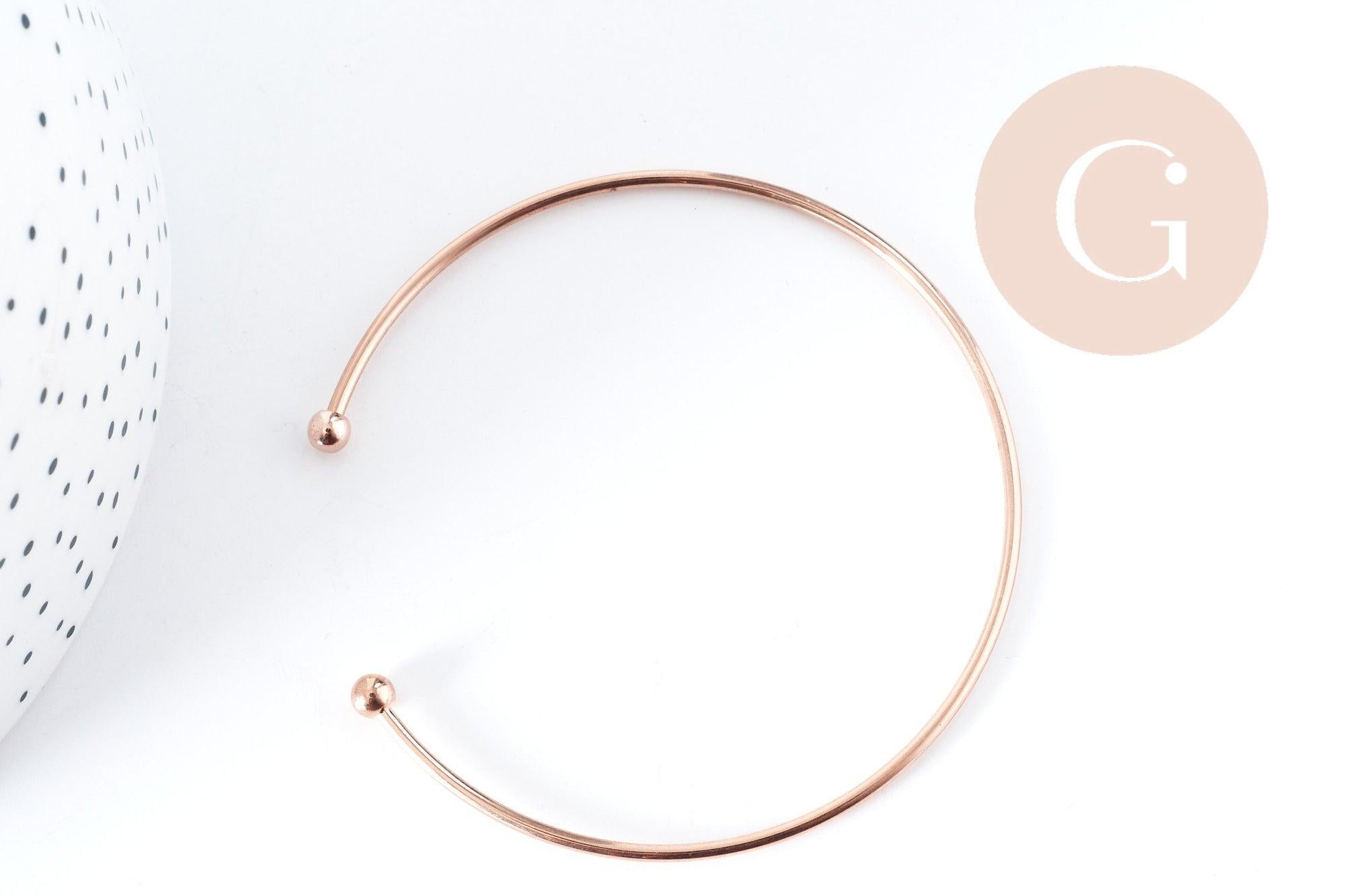Gingerlily Bracelet jonc fin boule cuivre or rose 60mm G8356
