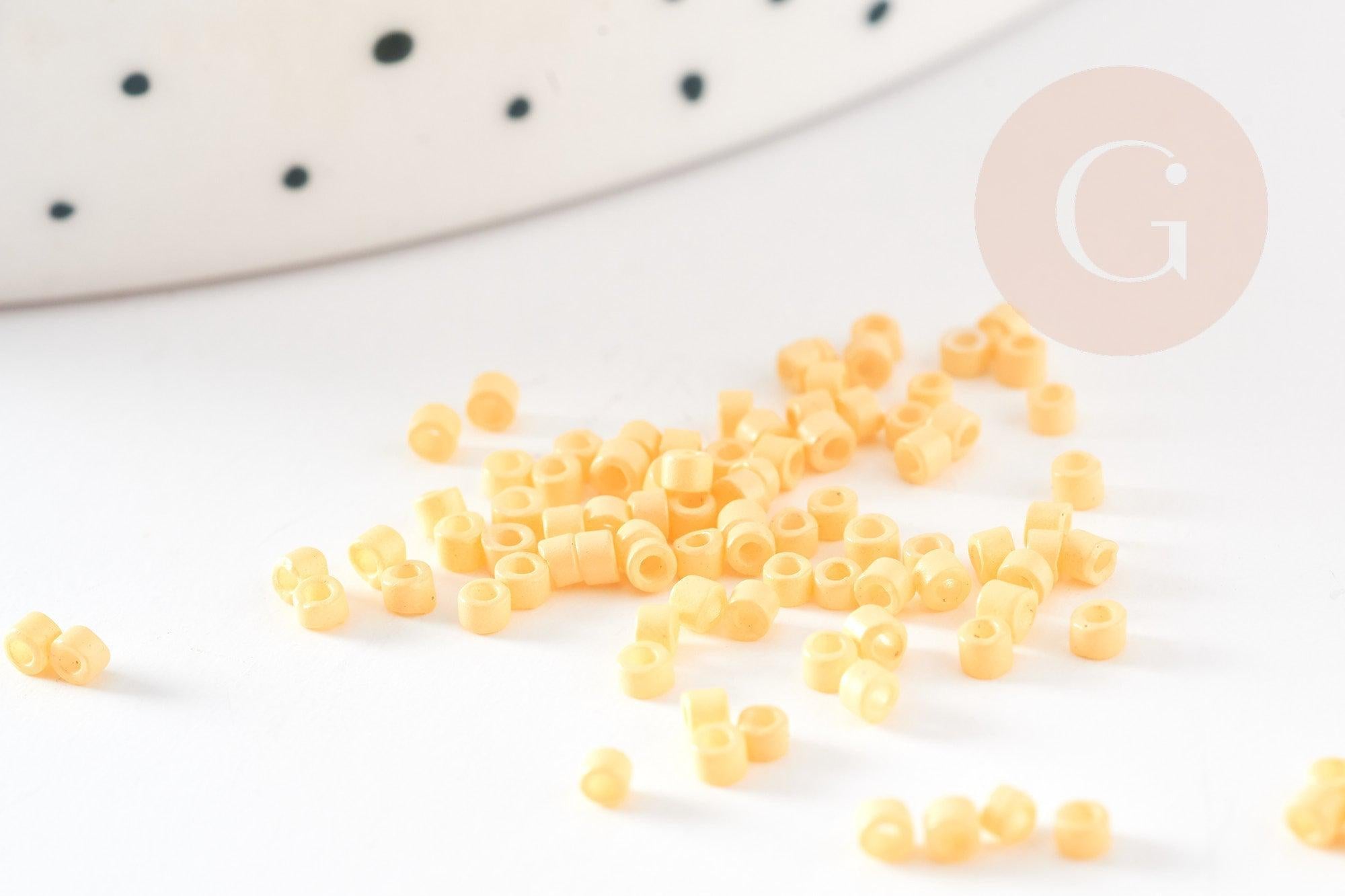Gingerlily rocaille G9161 perles tube verre jaune opaque 8 g