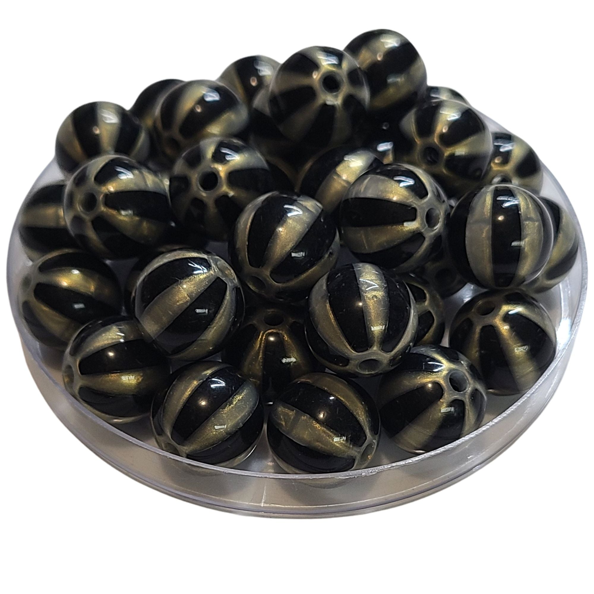 ARTSHOP Boules 16MM 424 perle noir antique rayée x10