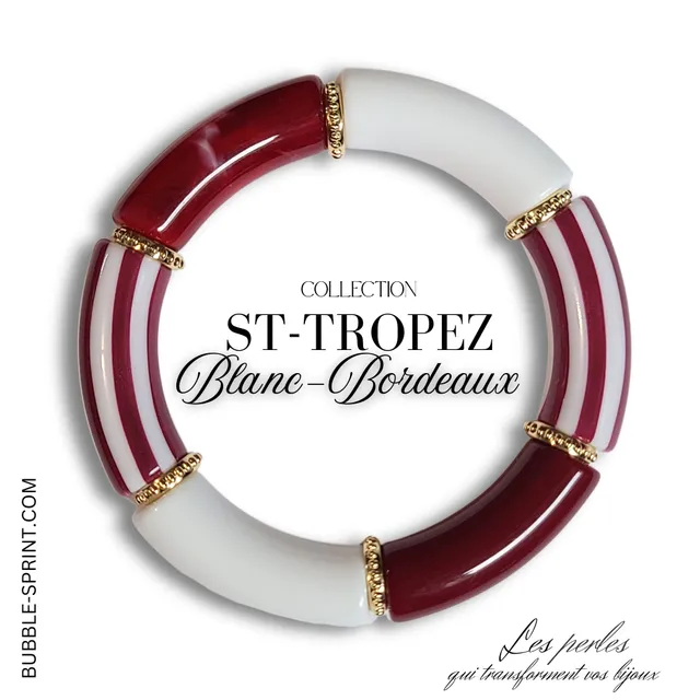 ARTSHOP St-Tropez bracelet blanc bordeaux 5,5 cm