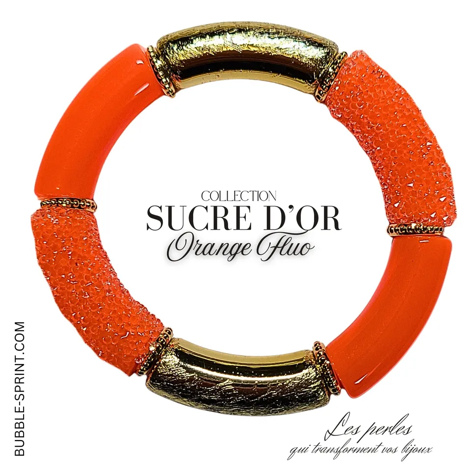 ARTSHOP Prêts-à-porter SUCRE D'OR bracelet Orange Fluo KIT
