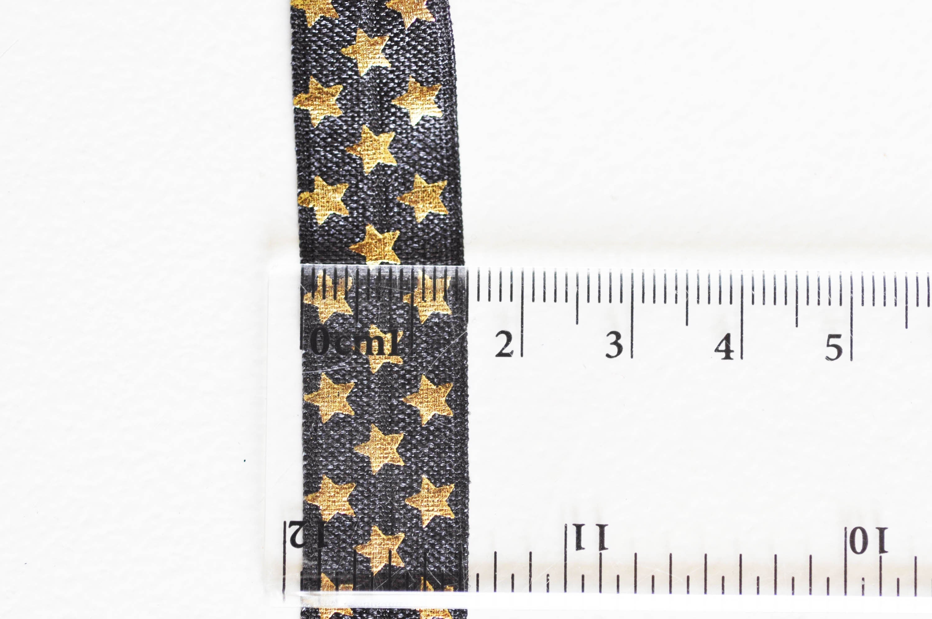 Gingerlily Cordons DIY G1758 ruban élastique noir étoiles or 16mm