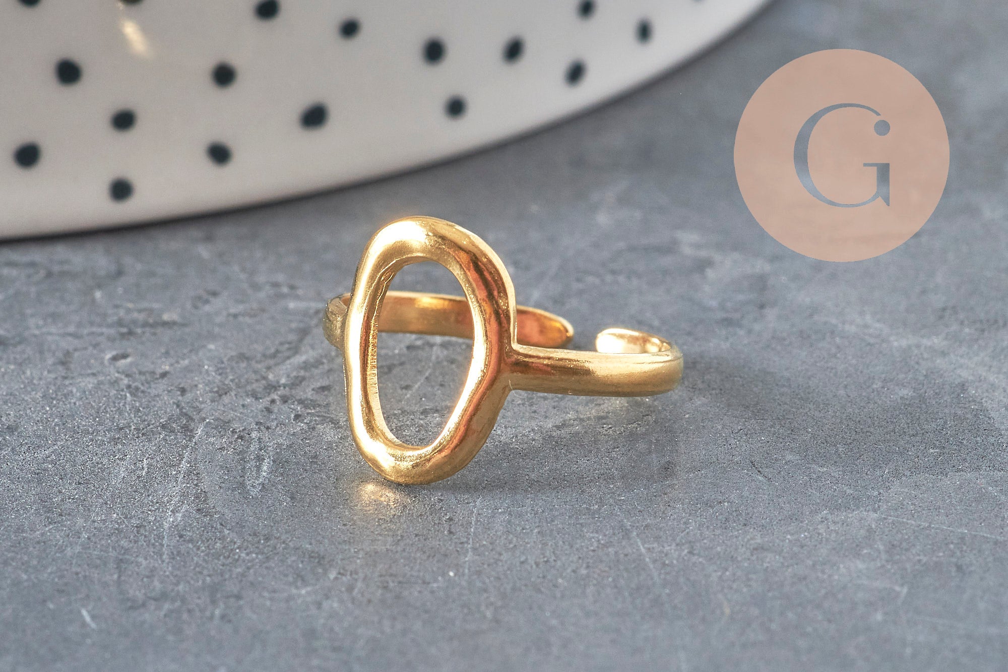 Gingerlily G11261 support bague cercle acier doré taille 57