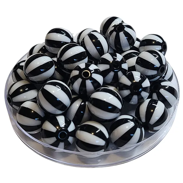 ARTSHOP Boules 16MM n°218 perle noir rayé x15