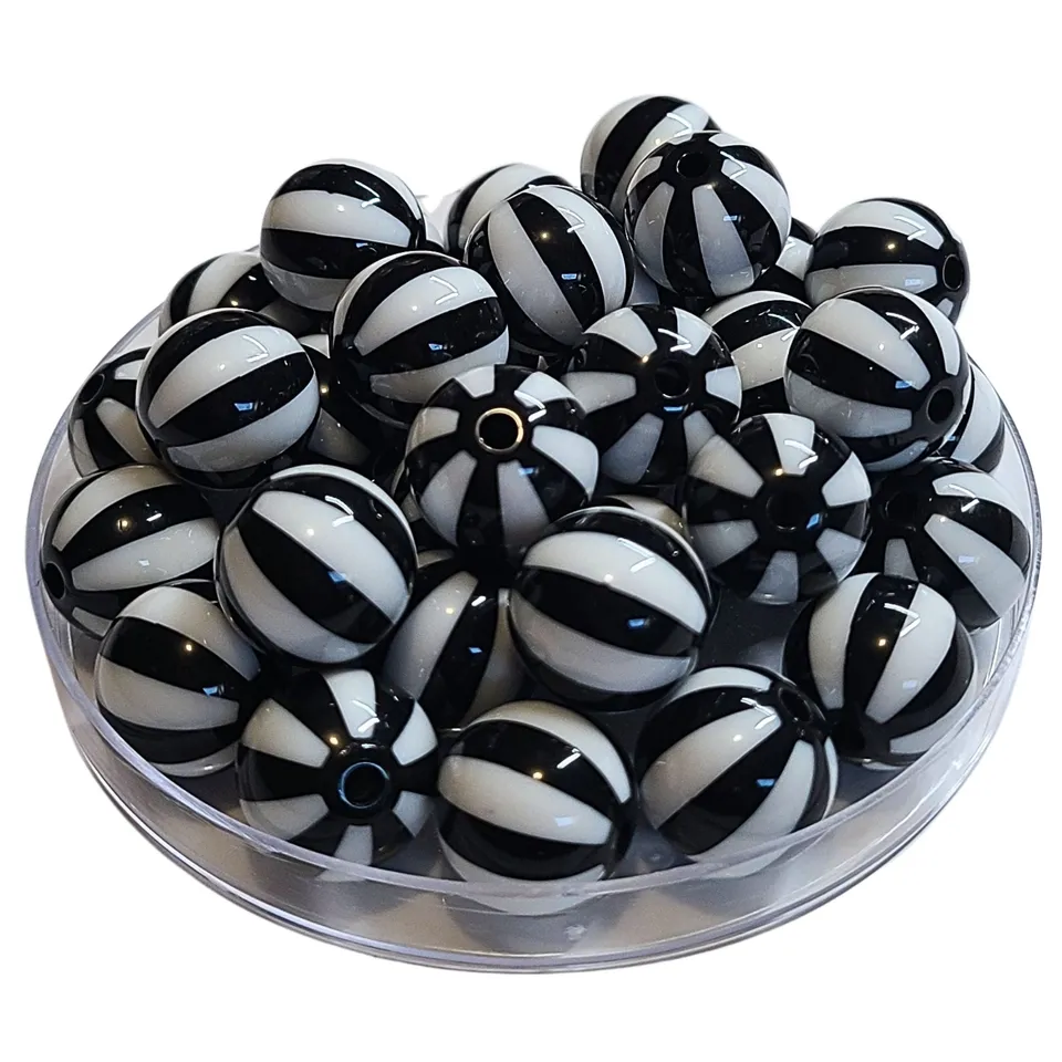 ARTSHOP Boules 16MM n°218 perle noir rayé x15