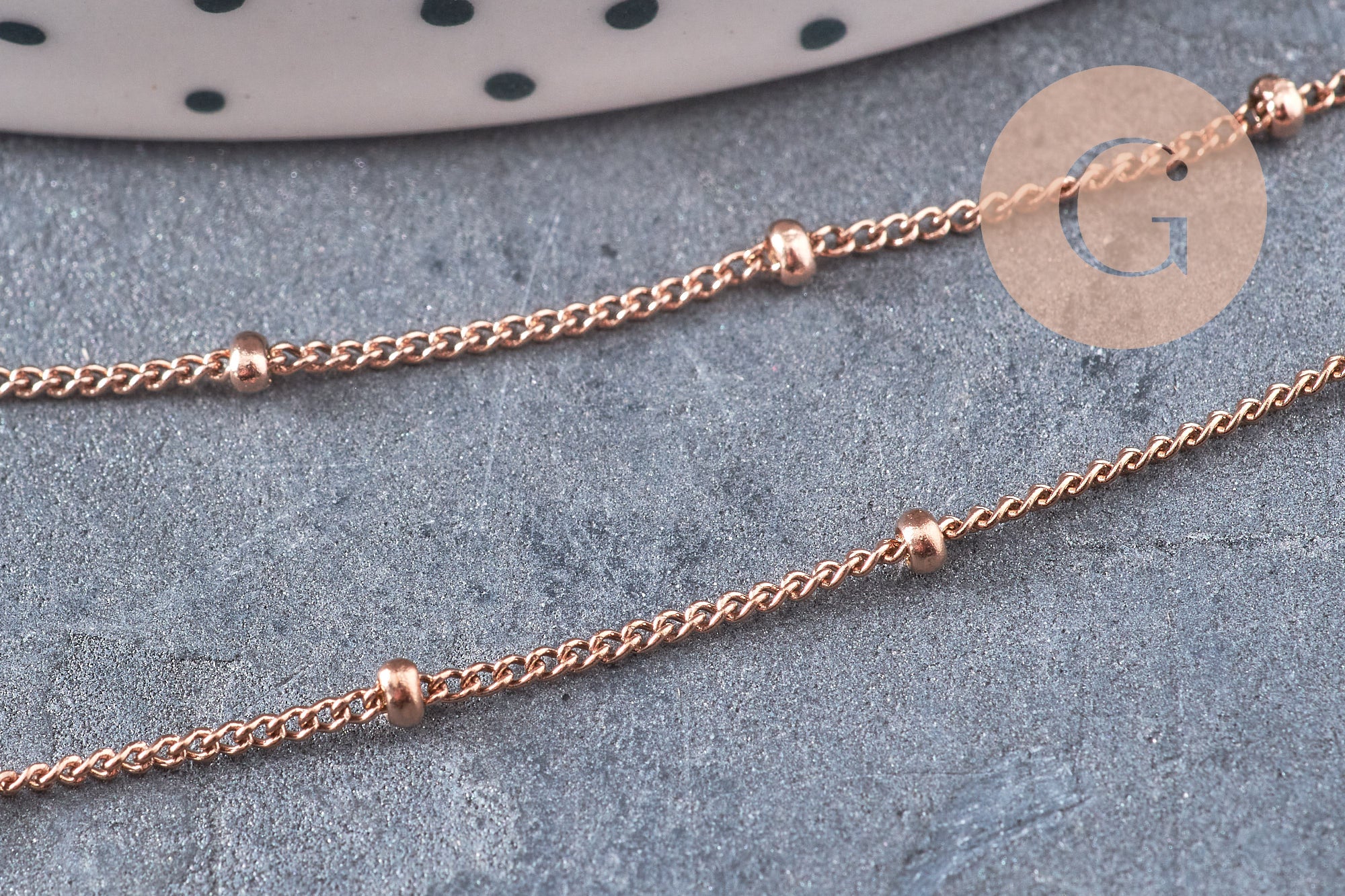 Gingerlily Chaînes chaîne or rose inox 1 mètre G10877 maille plate
