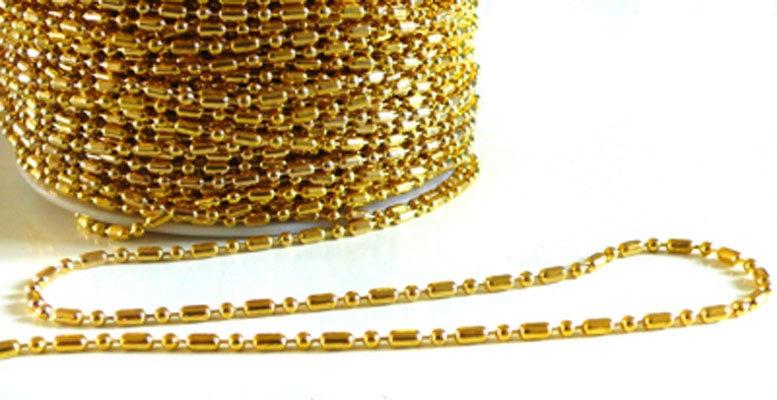 Gingerlily Chaîne boule bambou dorée G2507 2.5mm 5m