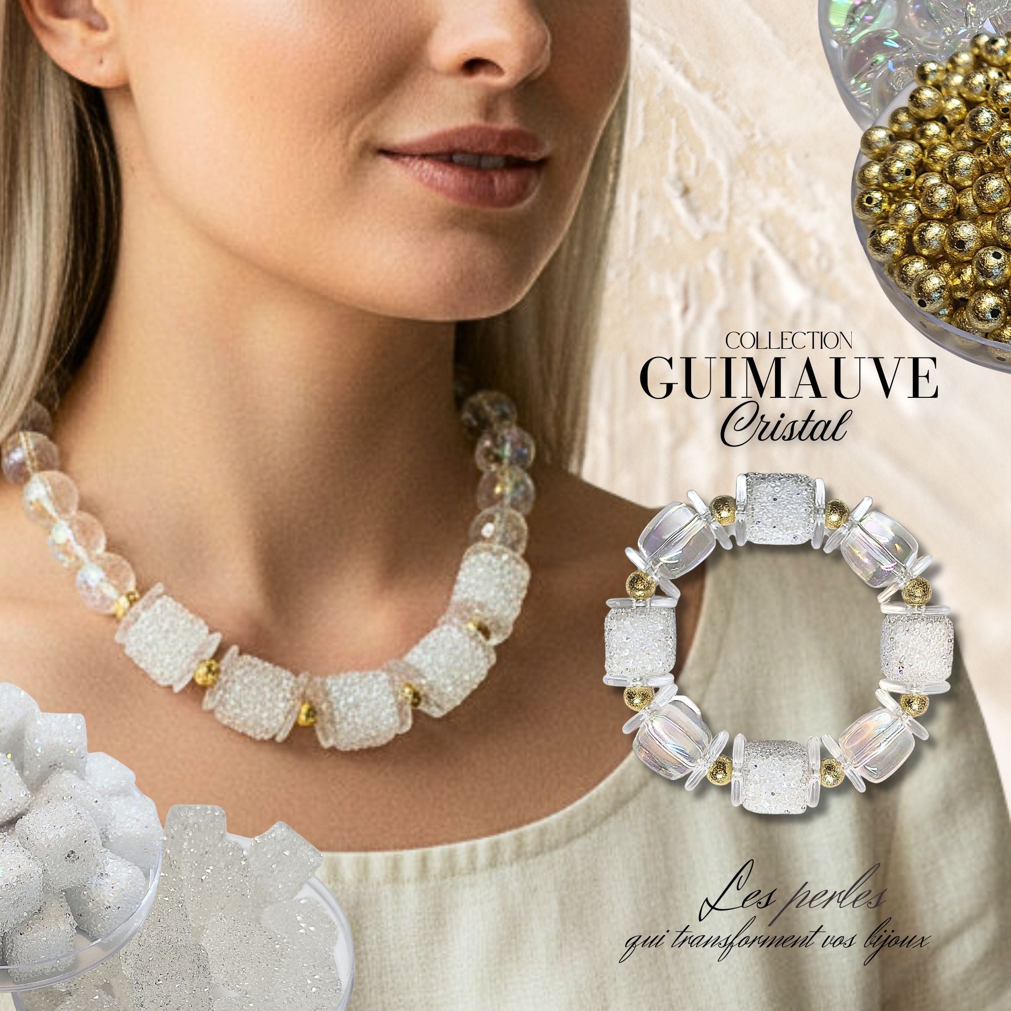 ARTSHOP Bijoux en KITS GUIMAUVE Cristal kit collier 50 cm