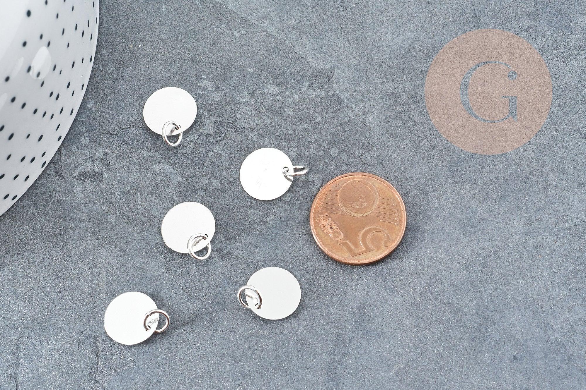 Gingerlily G9049 breloque médaille ronde argenté 12mm x5