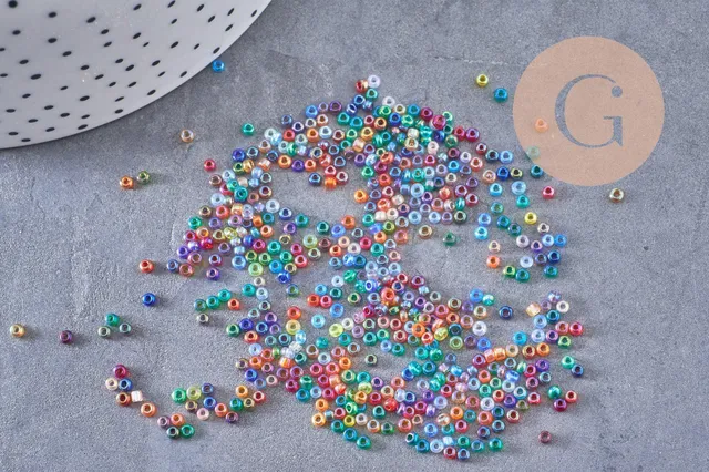 Gingerlily Perles rocaille G10397 multicolore 2 mm 10 g