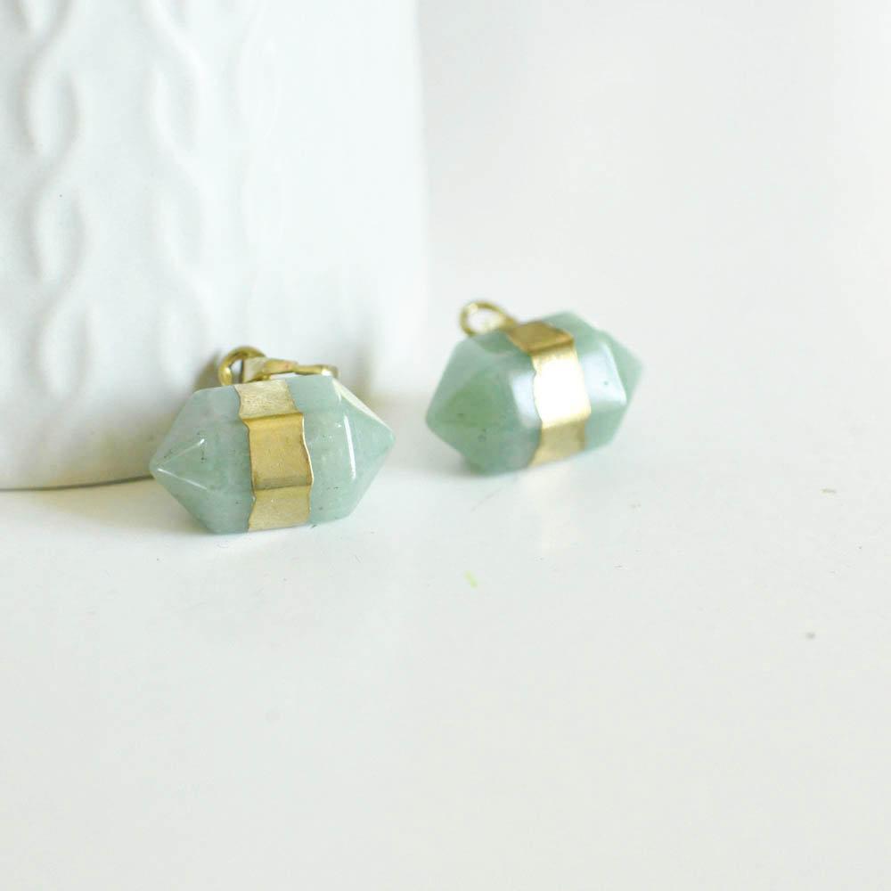 Gingerlily pointe aventurine verte pendentif 22mm pierre naturelle