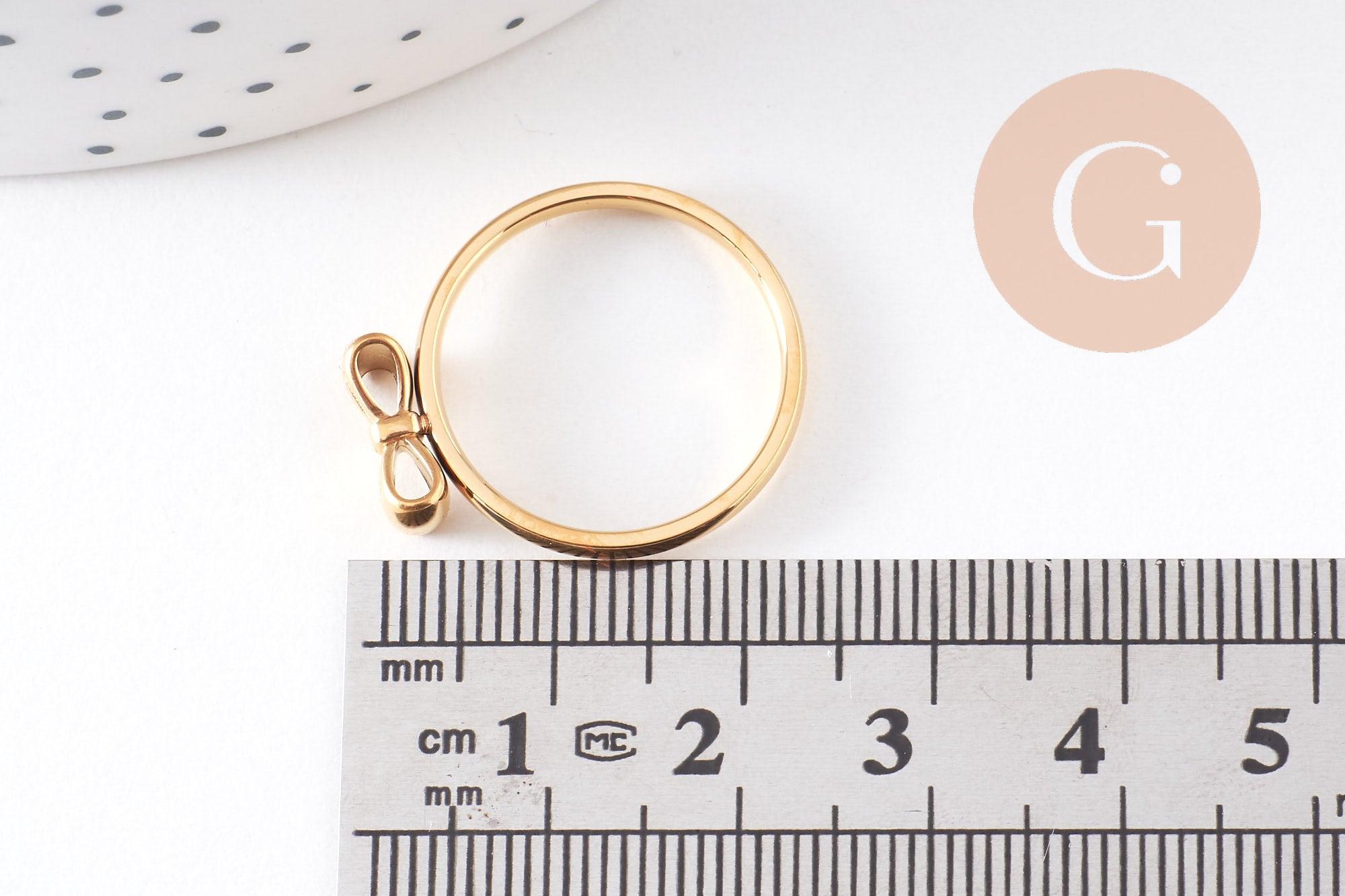 Gingerlily Accessoires G10357 bague nœud papillon doré taille 7