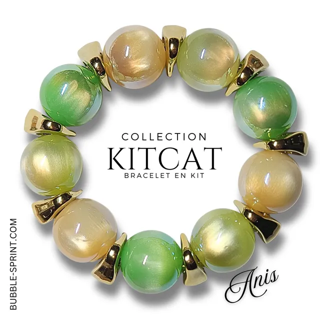 ARTSHOP Kitcat Anis kit bracelet boules 20 mm vert