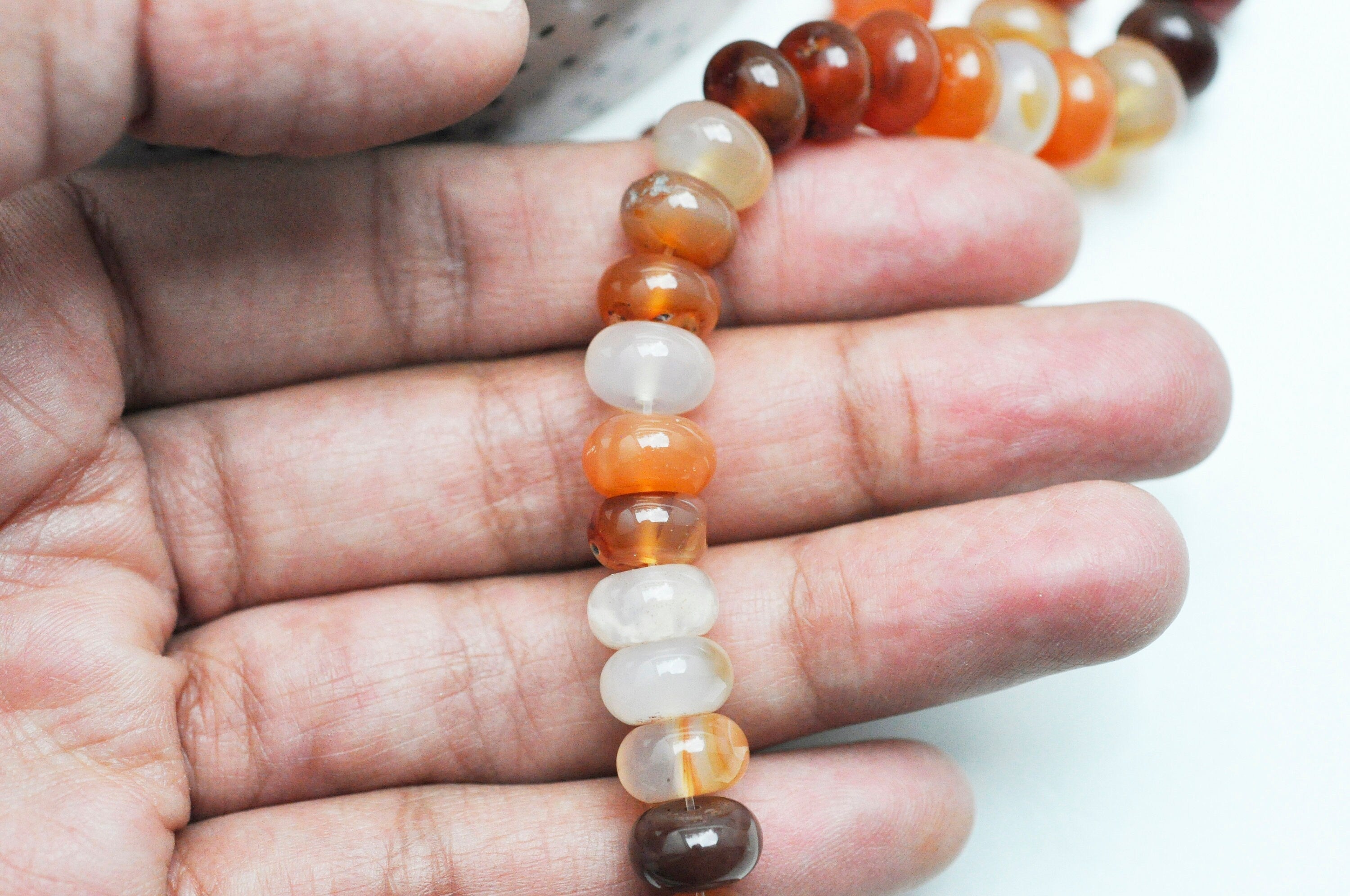 Gingerlily Perles pierre naturelle fil rondelle G4431 cornaline 10mm