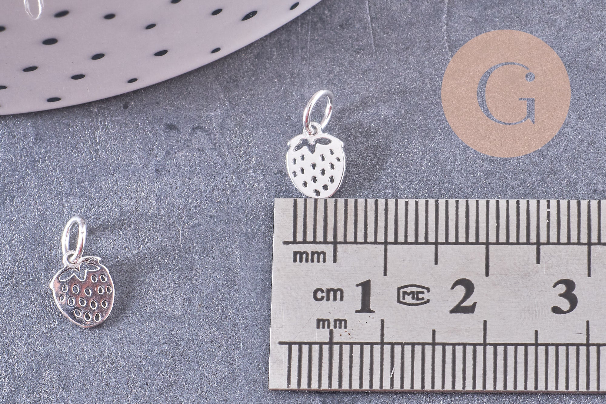 Gingerlily Pendentif fraise argent massif 925 8mm x1