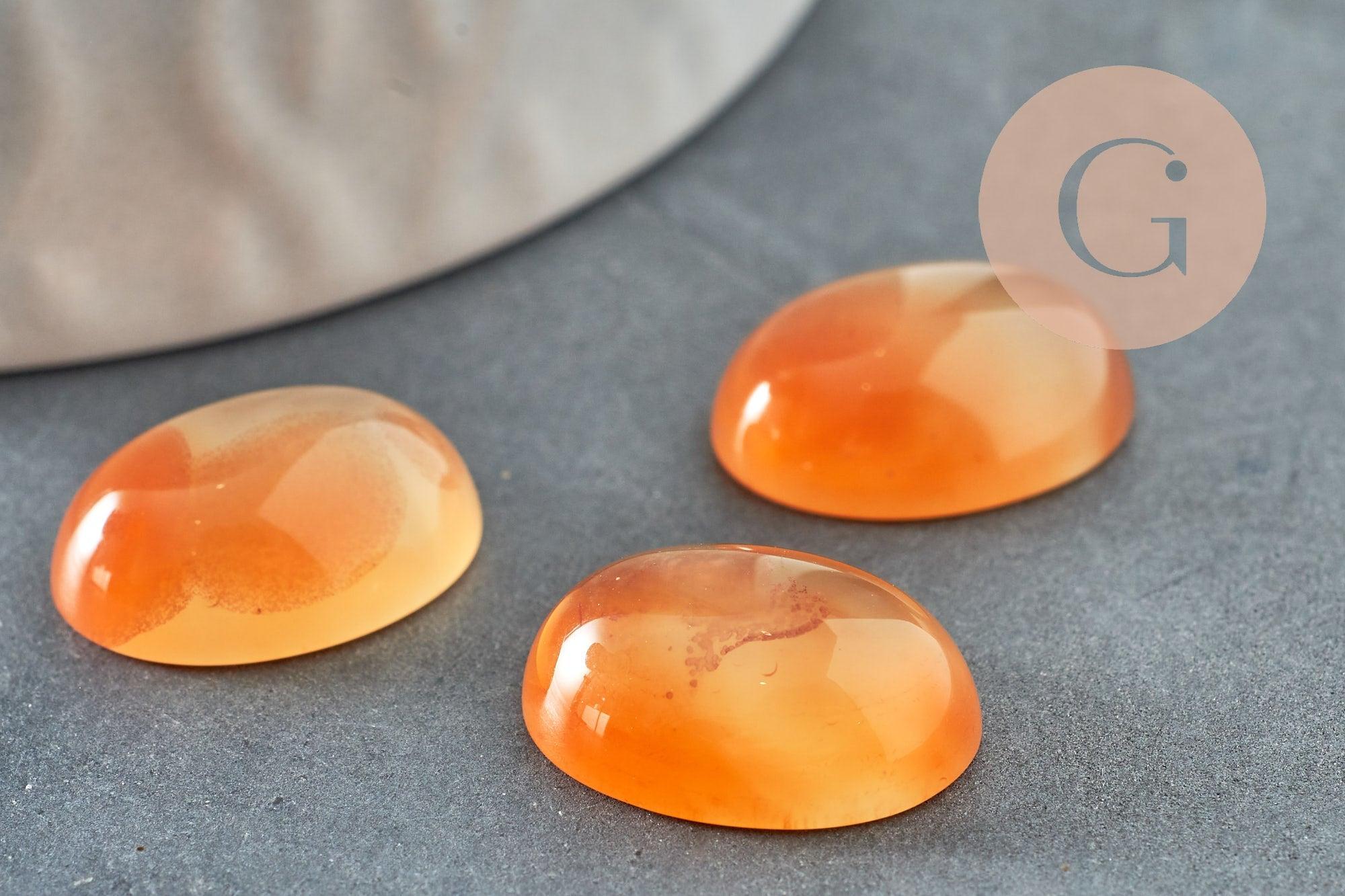Gingerlily Pierres G9960 cabochon agate orange ovale 16x12 mm
