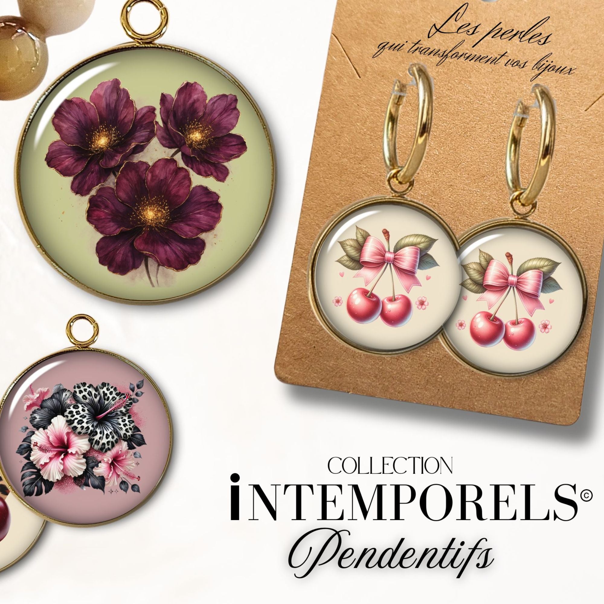 ARTSHOP 112 pendentif Intemporel Summer plaqué or x1