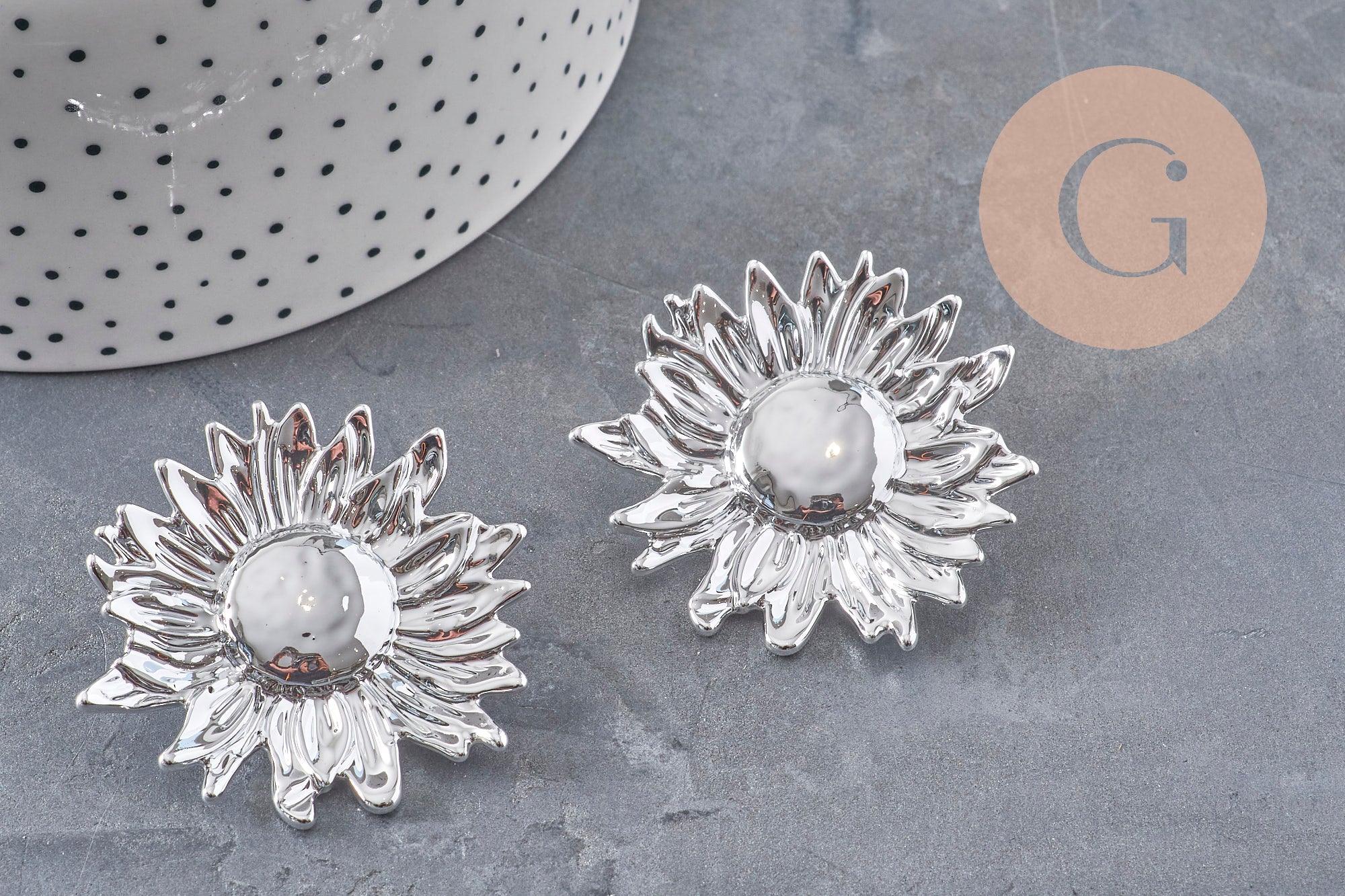 Gingerlily tournesol XXL boucles d’oreilles platine 50mm paire