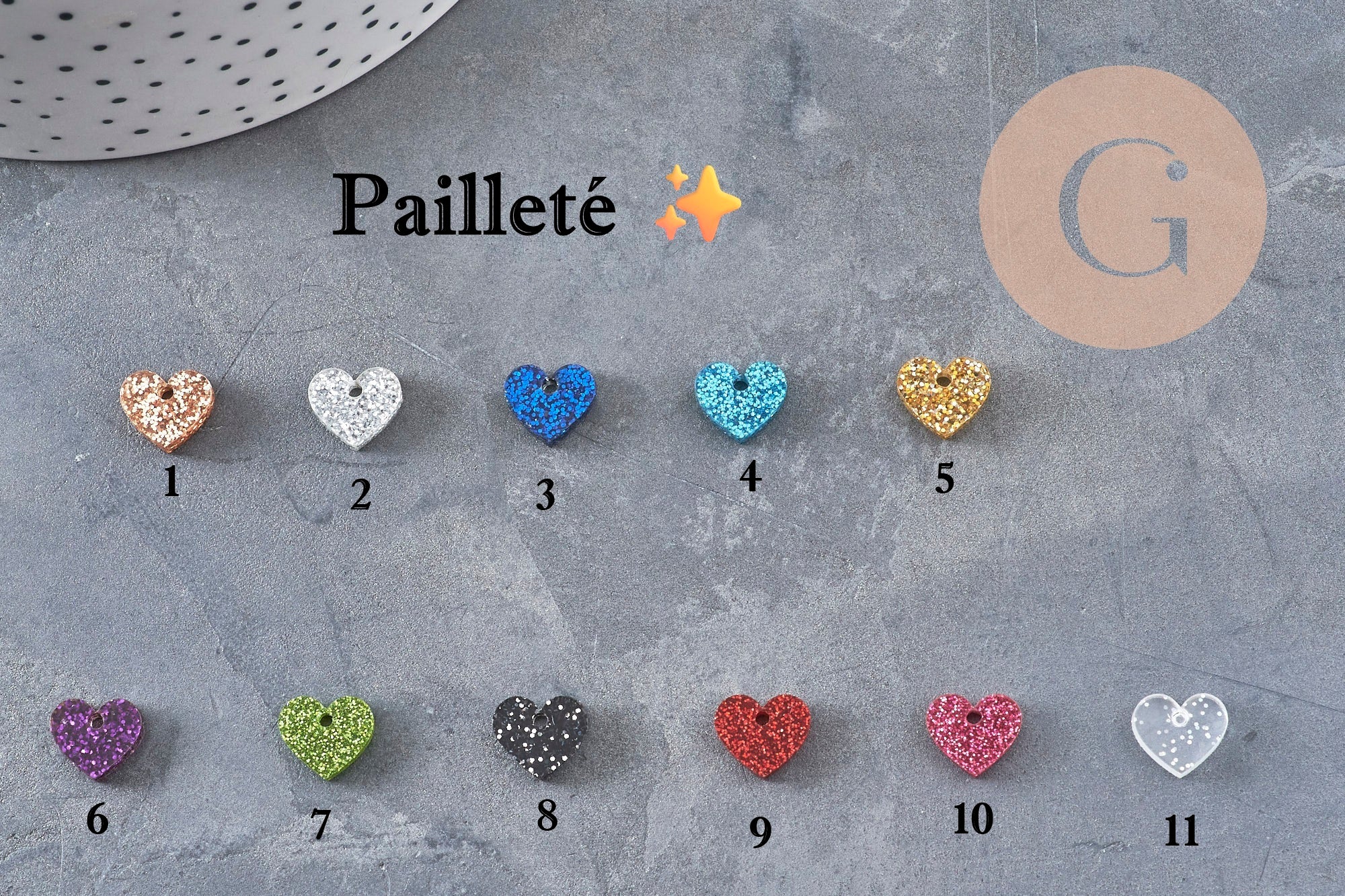 Gingerlily pendentif fleur G10271 acrylique 20mm x4 paillettes