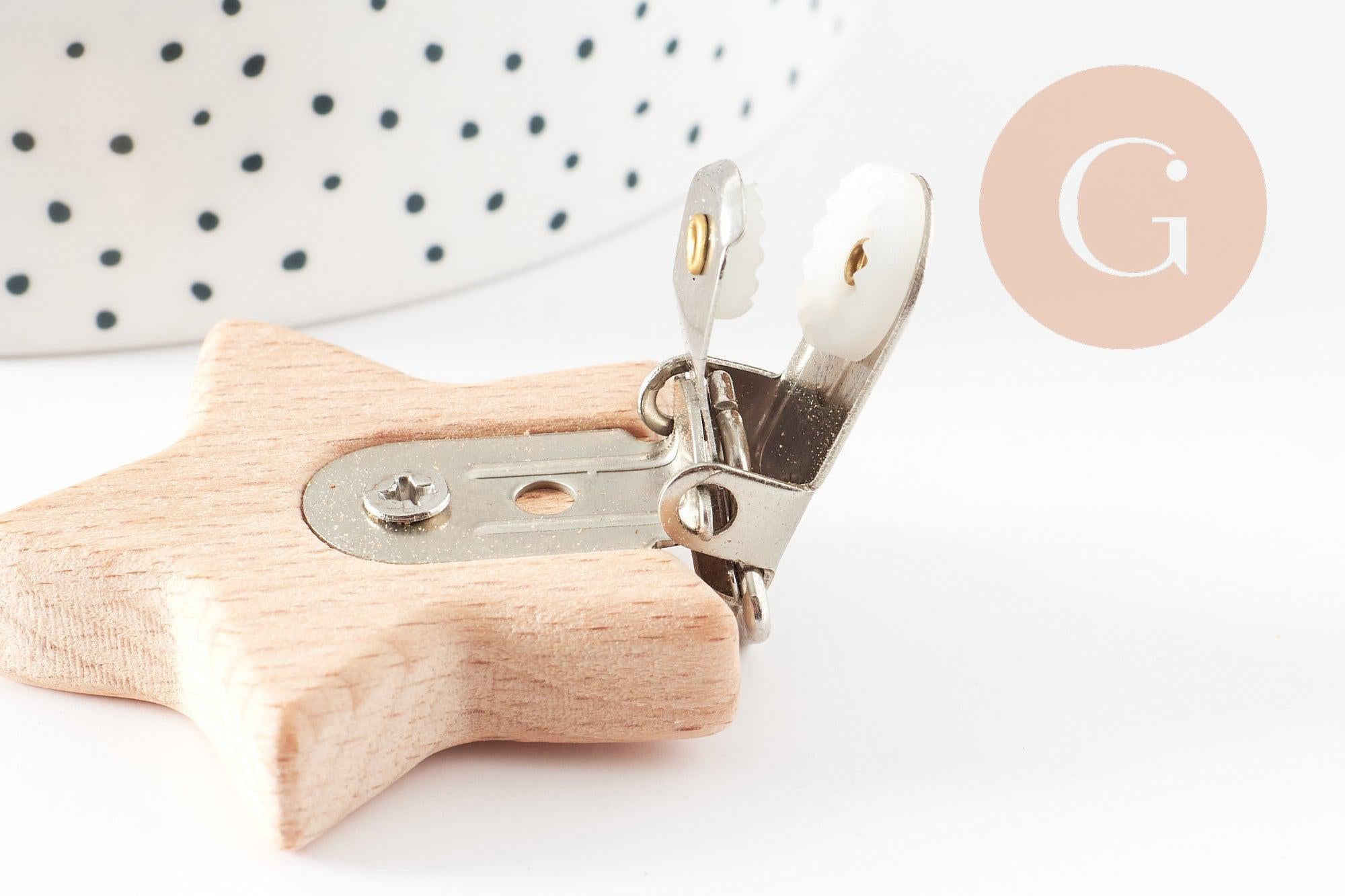 Gingerlily Accessoires G9599 porte-tétine étoile bois 52 mm
