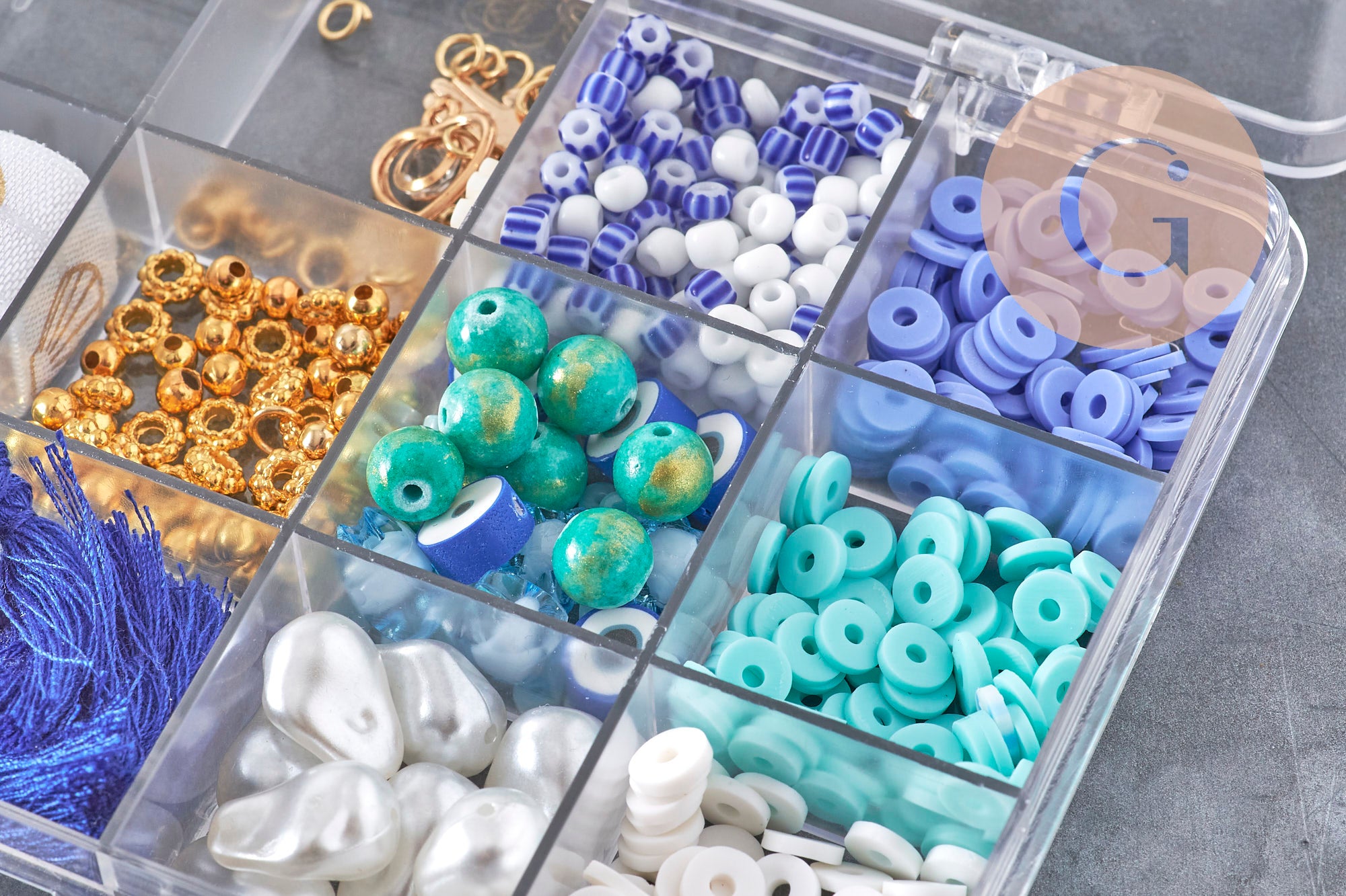 Gingerlily Kit Nacre & Coquillage bleu coffret bijoux DIY x1