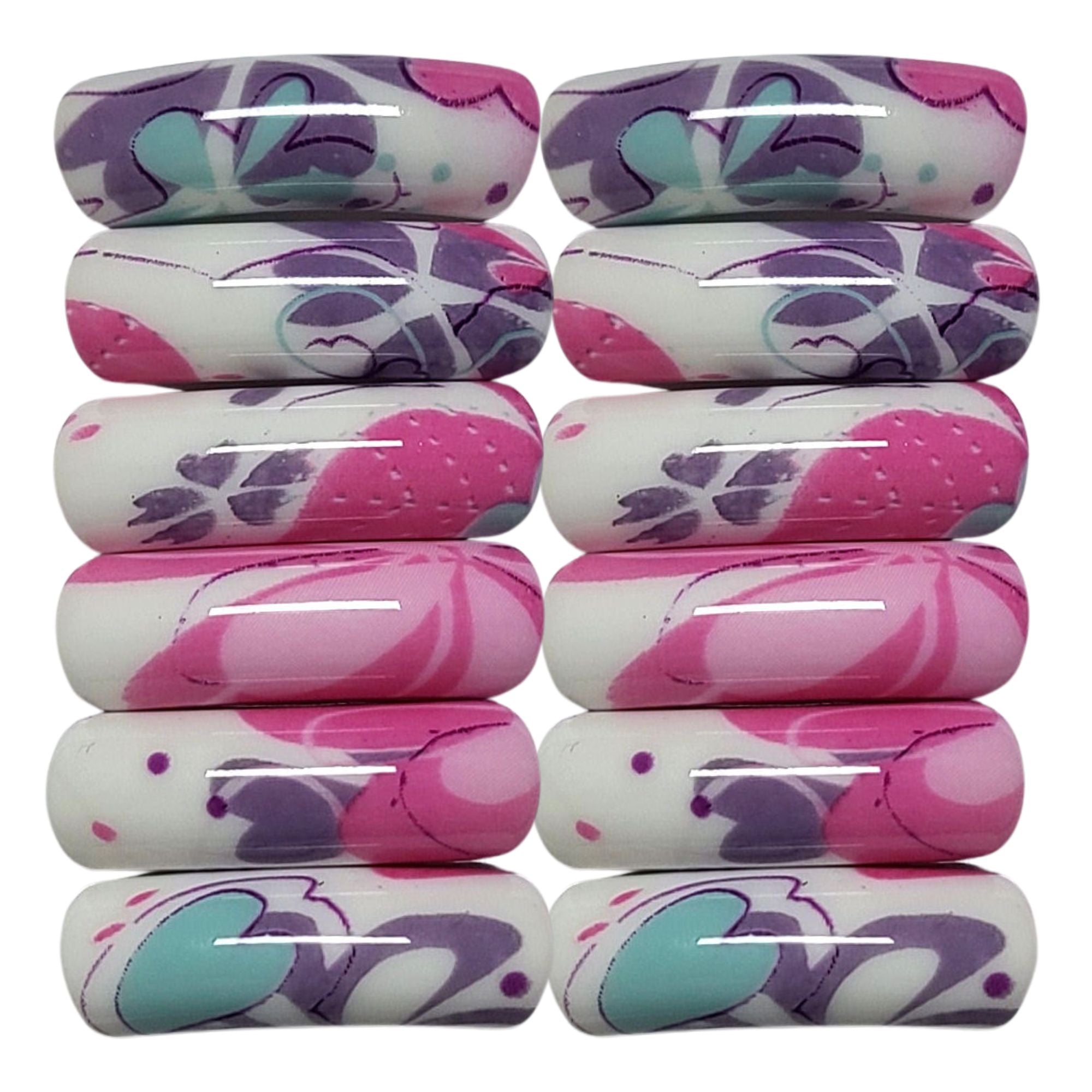 ARTSHOP Tubes DESIGN 1003 perle tube fleurs rose 12mm x1