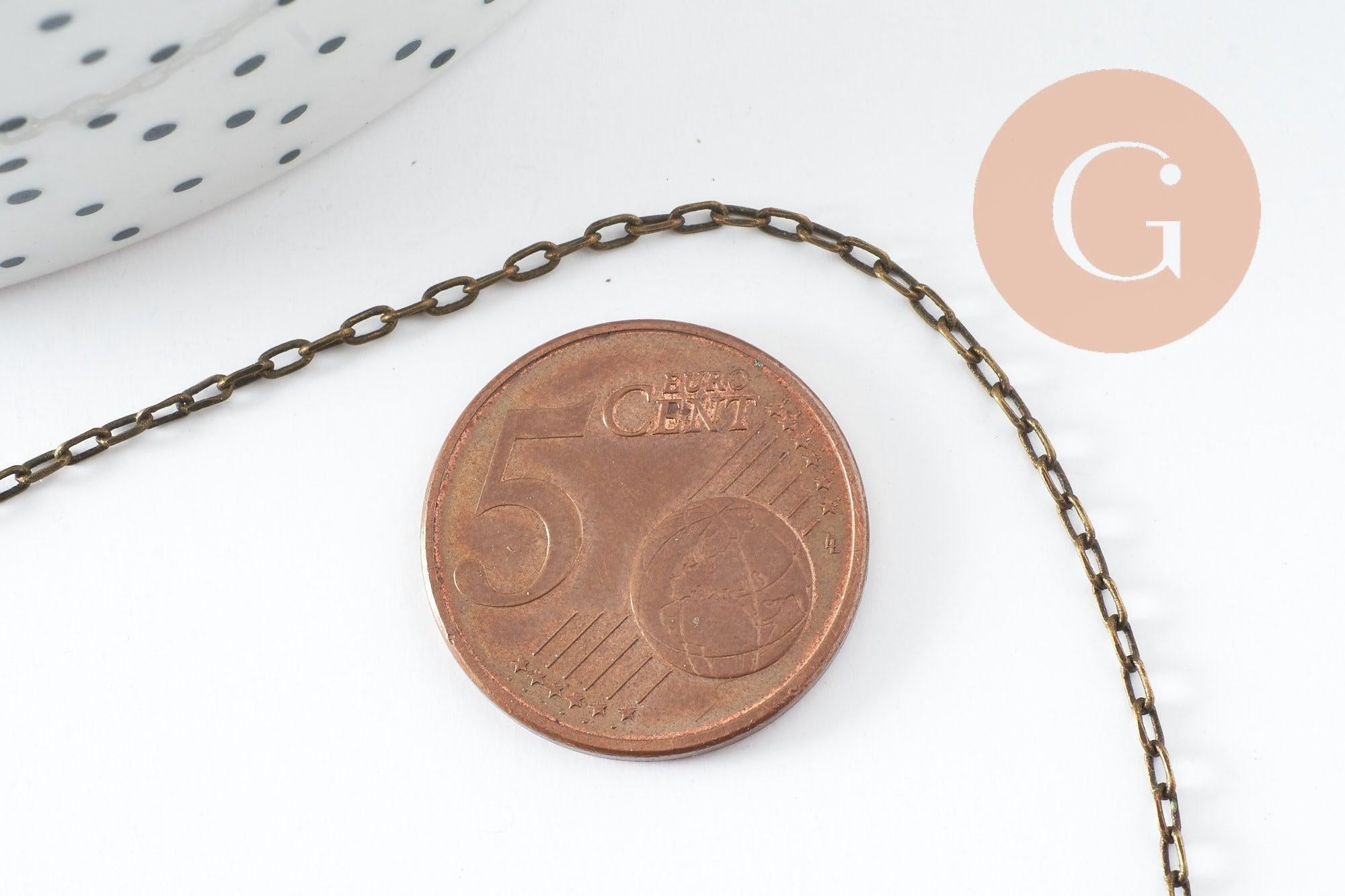 Gingerlily Perles chaîne forçat bronze 1,5mm 5 mètres