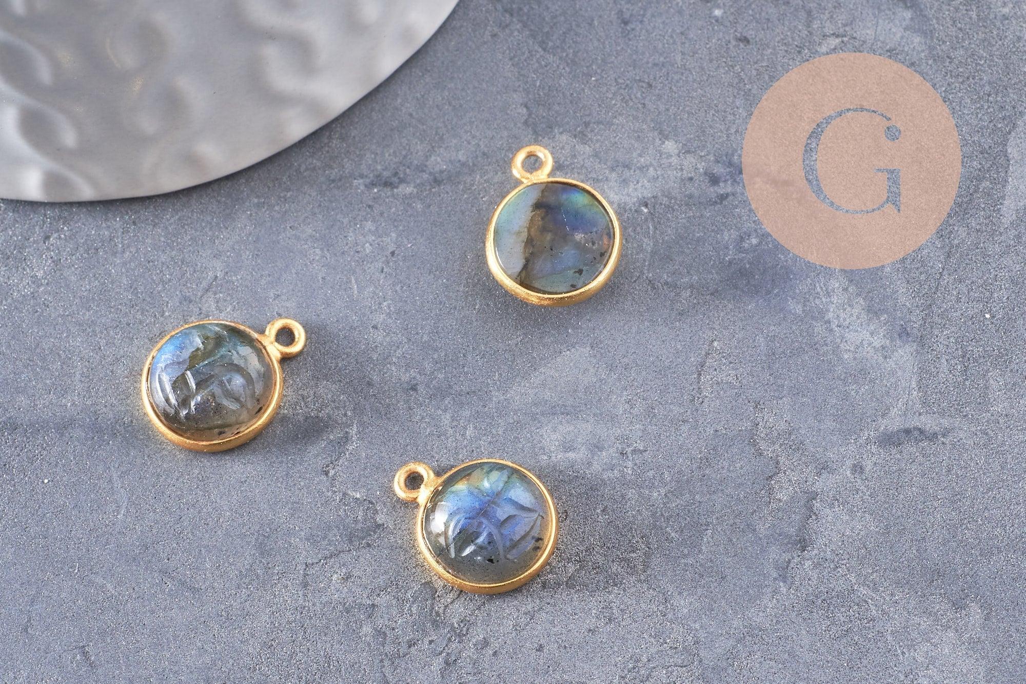 Gingerlily Pendentif lune labradorite 19mm x1 doré
