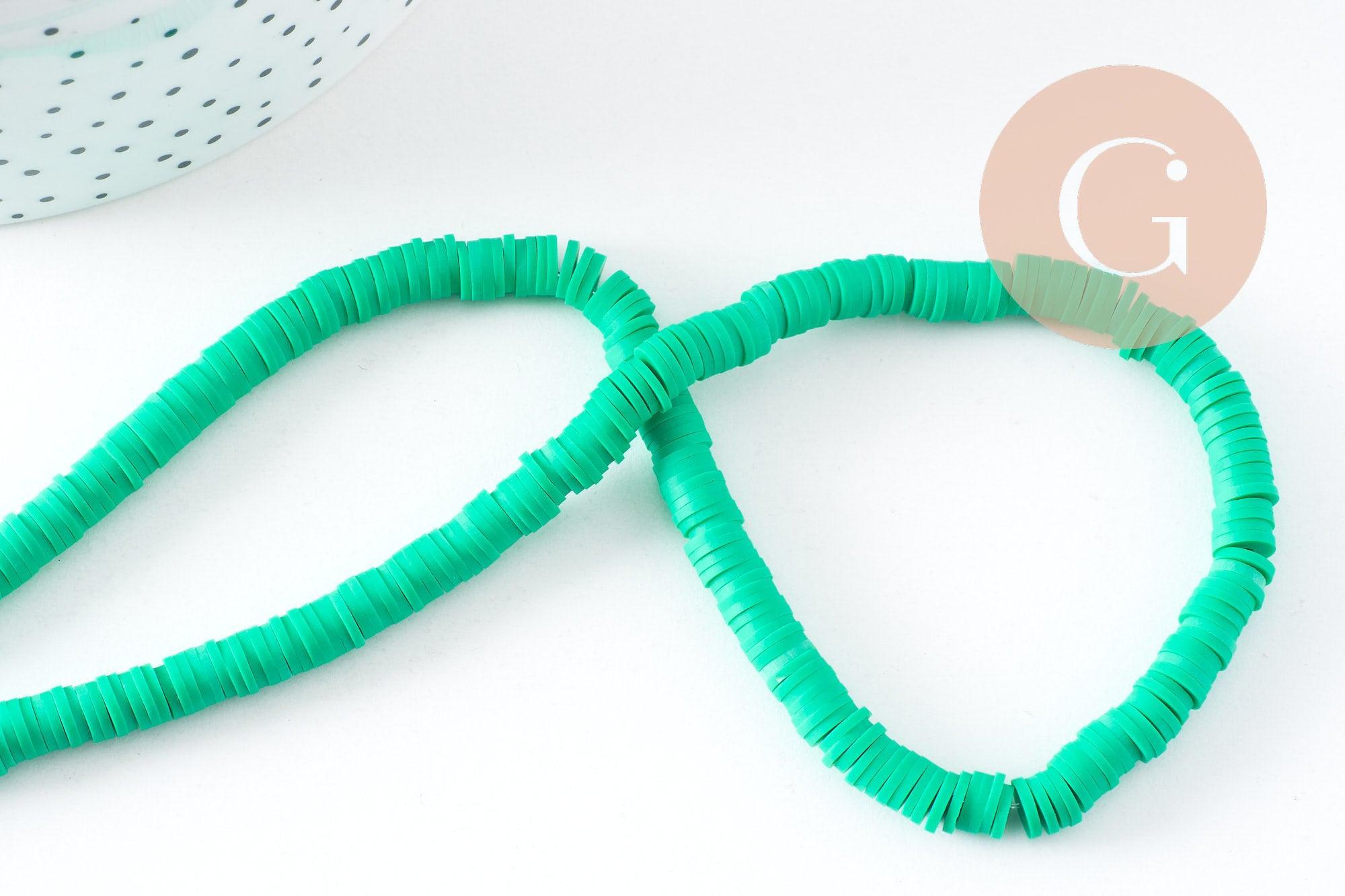 Gingerlily Perles heishi vert clair 6mm fil 38cm 320 perles