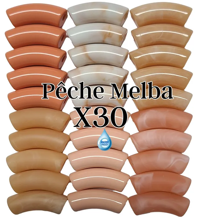 ARTSHOP Camaieux 73 Pêche Melba tubes incurvés 12MM lot 30