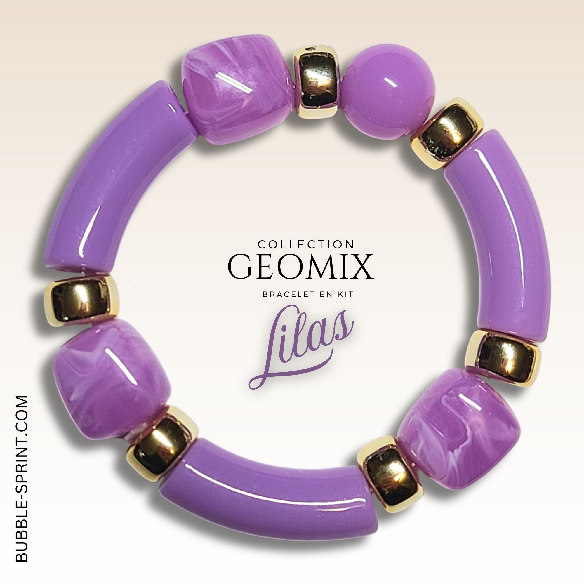 Artshop Geomix kit bracelet lilas acrylique 5,5 cm