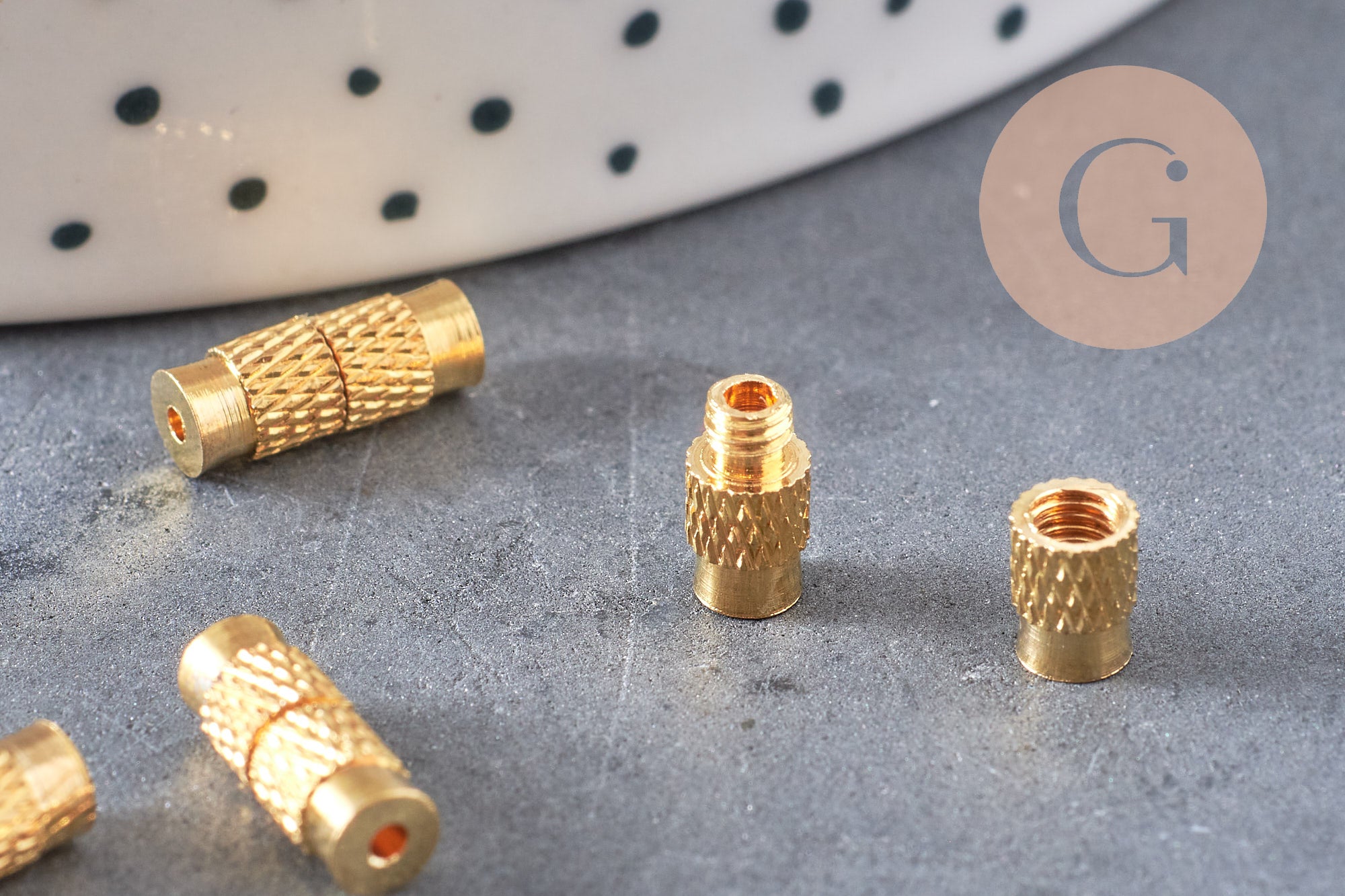 Gingerlily Apprêts fermoir à visser laiton doré 12mm x5