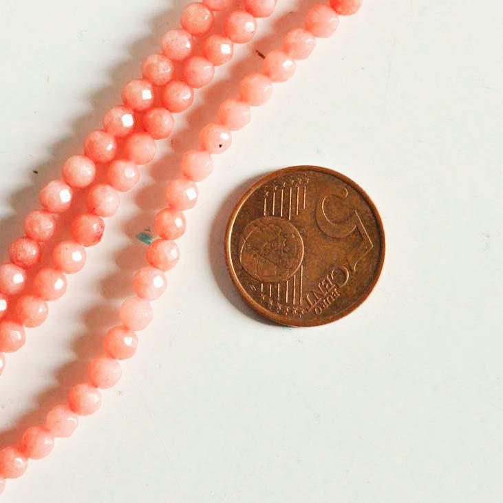 Gingerlily G3003 perle jade rose corail 4mm fil 91 perles