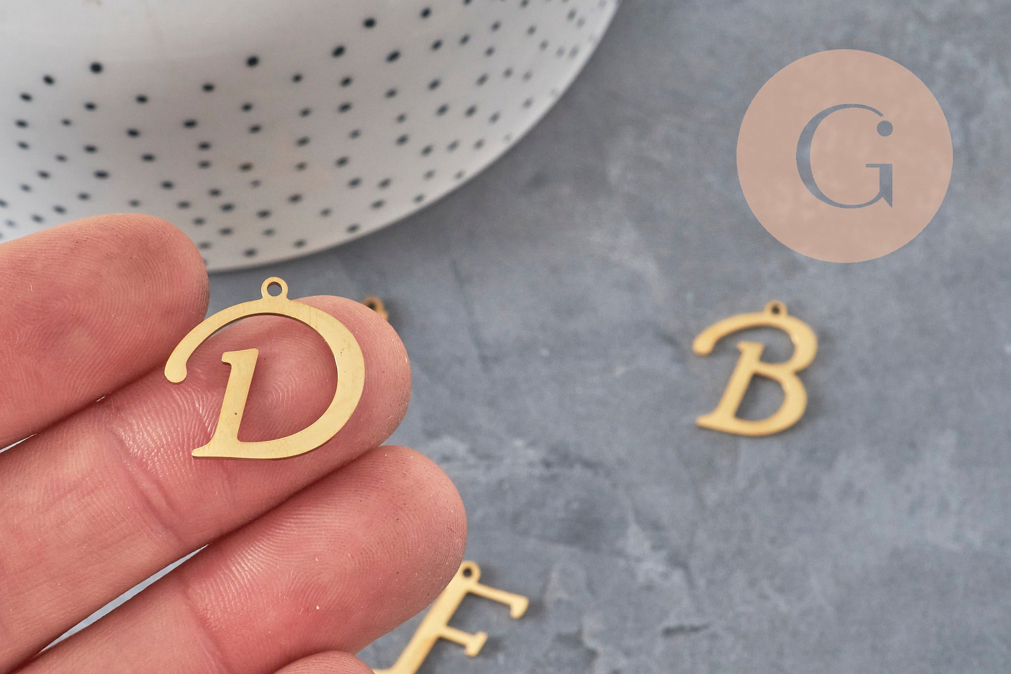 Gingerlily G11375 pendentif lettre initiale A acier doré 20,5mm