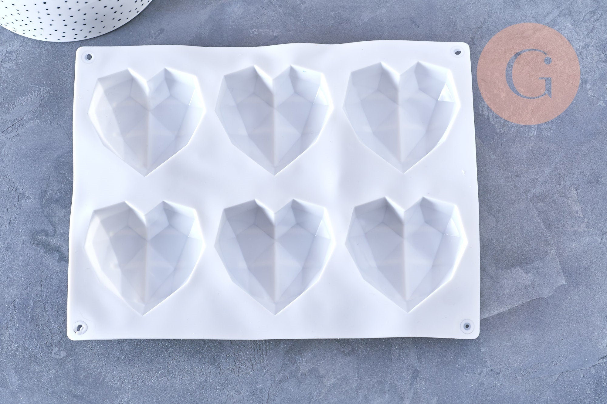 Gingerlily Moule silicone 6 coeurs 22cm résine G5944