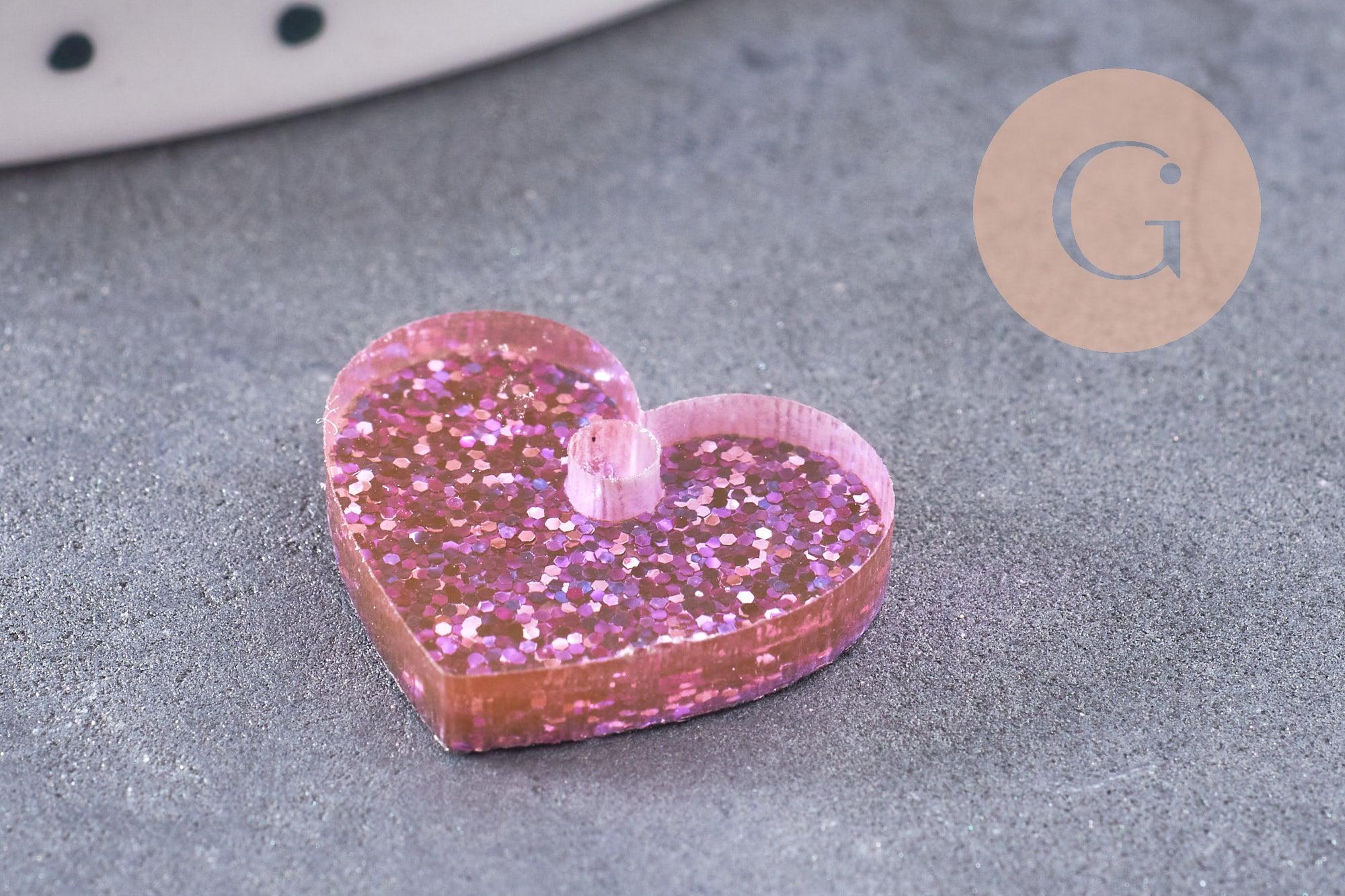 Gingerlily Pendentifs petit coeur pendentif acrylique 15 mm x4