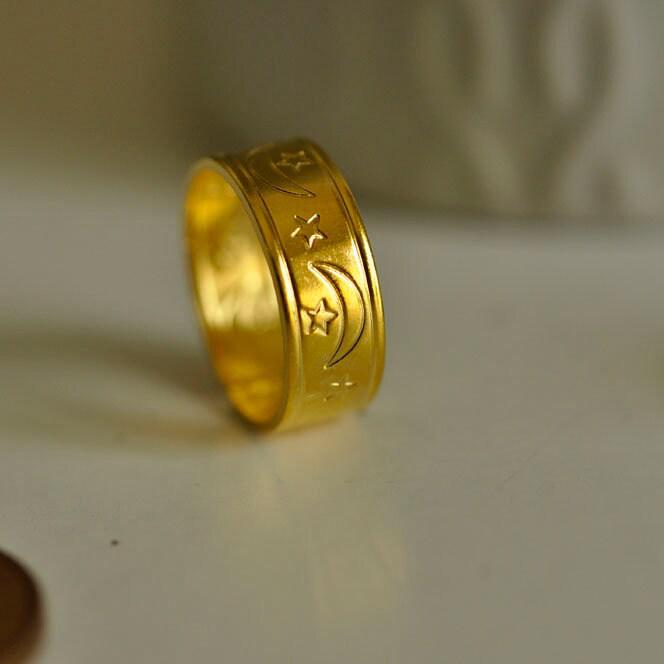 Gingerlily Apprêts G1863 bague réglable lune étoiles 14mm lot 2