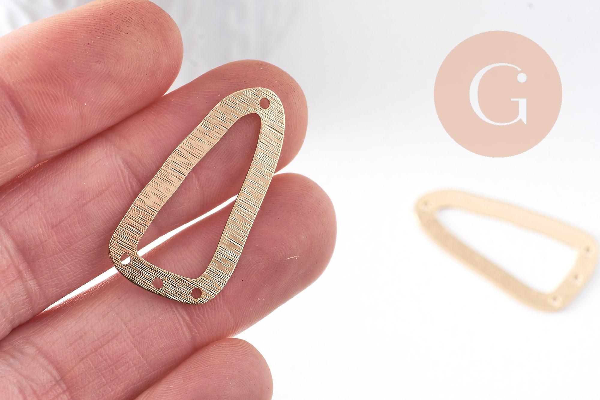 Gingerlily Apprêts connecteur triangle G10384 laiton doré 33mm x2