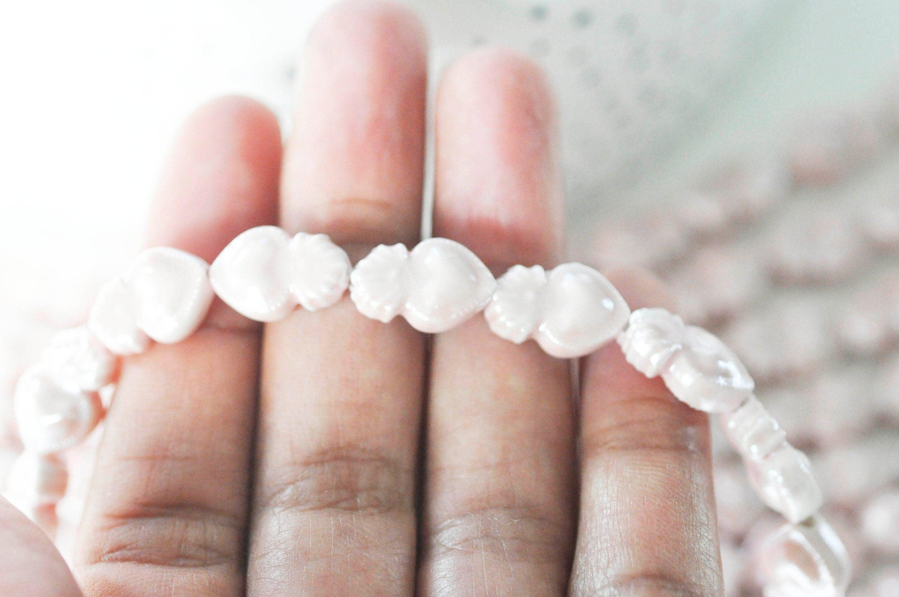 Gingerlily Perles pour bijoux DIY cœur G4587 porcelaine rose 16mm x20