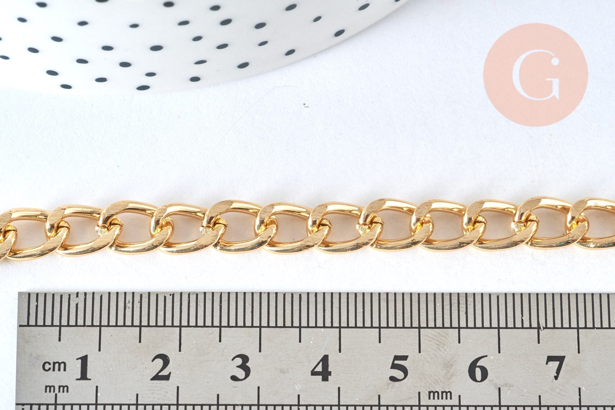 Gingerlily chaîne gourmette acier doré 5,5mm 1 mètre