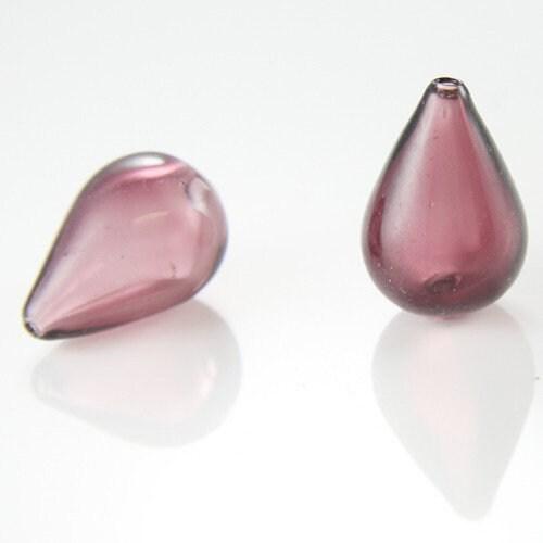 Gingerlily Perle goutte prune verre soufflé bouche bulle